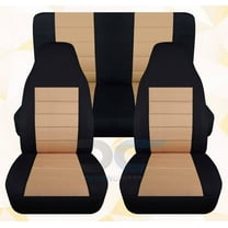 Fits 2003-2006 Jeep Wrangler LJ 2door Cotton Seat Covers:Black Tan- Full set