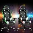 thumbnail image 4 of Goplus Gaming Racing Chair w/RGB LED &Massage Lumbar Support White, 4 of 10