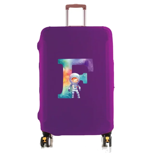 Travel Luggage Cover Baggage Suitcase Protector Washable Reusable Dustproof Scratch-proof Suitcase Cover Astronaut Print Pattern 8astronaut letterF M