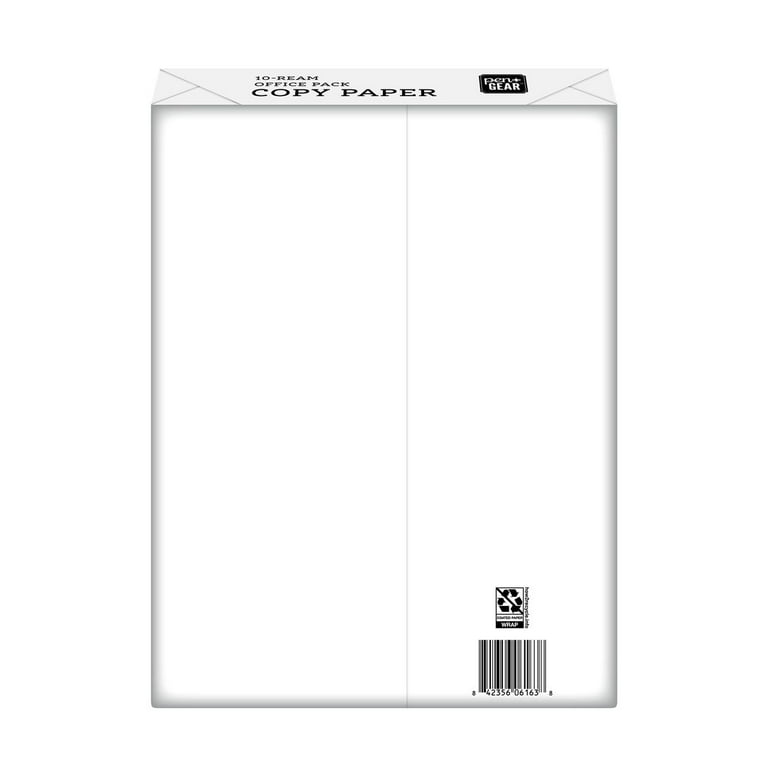 Basics 92 Bright Multipurpose Copy Paper - 8.5 x 11 Inches, 10 Ream Case (5,000 Sheets)