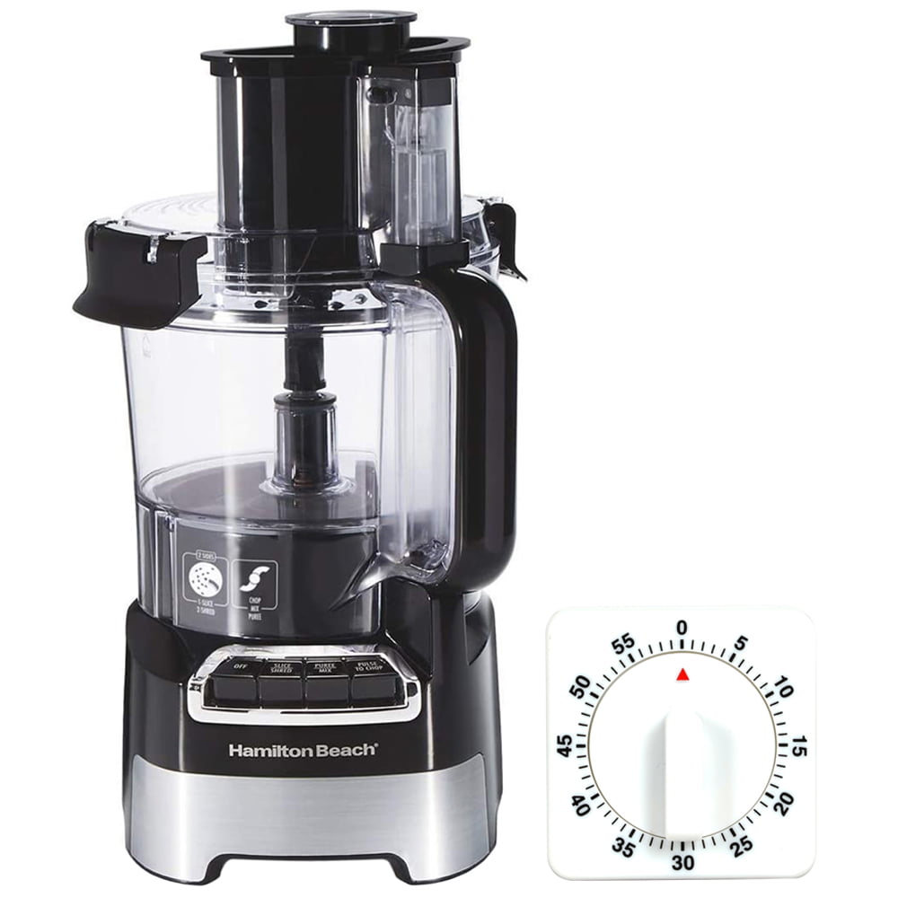 Black & Stainl Hamilton Beach,10-Cup Stack & Snap Food Processor with Big Mouth 