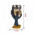 thumbnail image 5 of Copa decorativa de acero inoxidable con forma de calavera 3D para vino, cerveza, bar, pub, copa gótica azul, 5 of 5