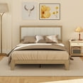 thumbnail image 6 of HOMCOM Full Size Bed Frame with Upholstered Headboard, Full Platform Bed Frame with Wooden Slats, No Box Spring Needed, Easy Assembly, Oak, 6 of 8