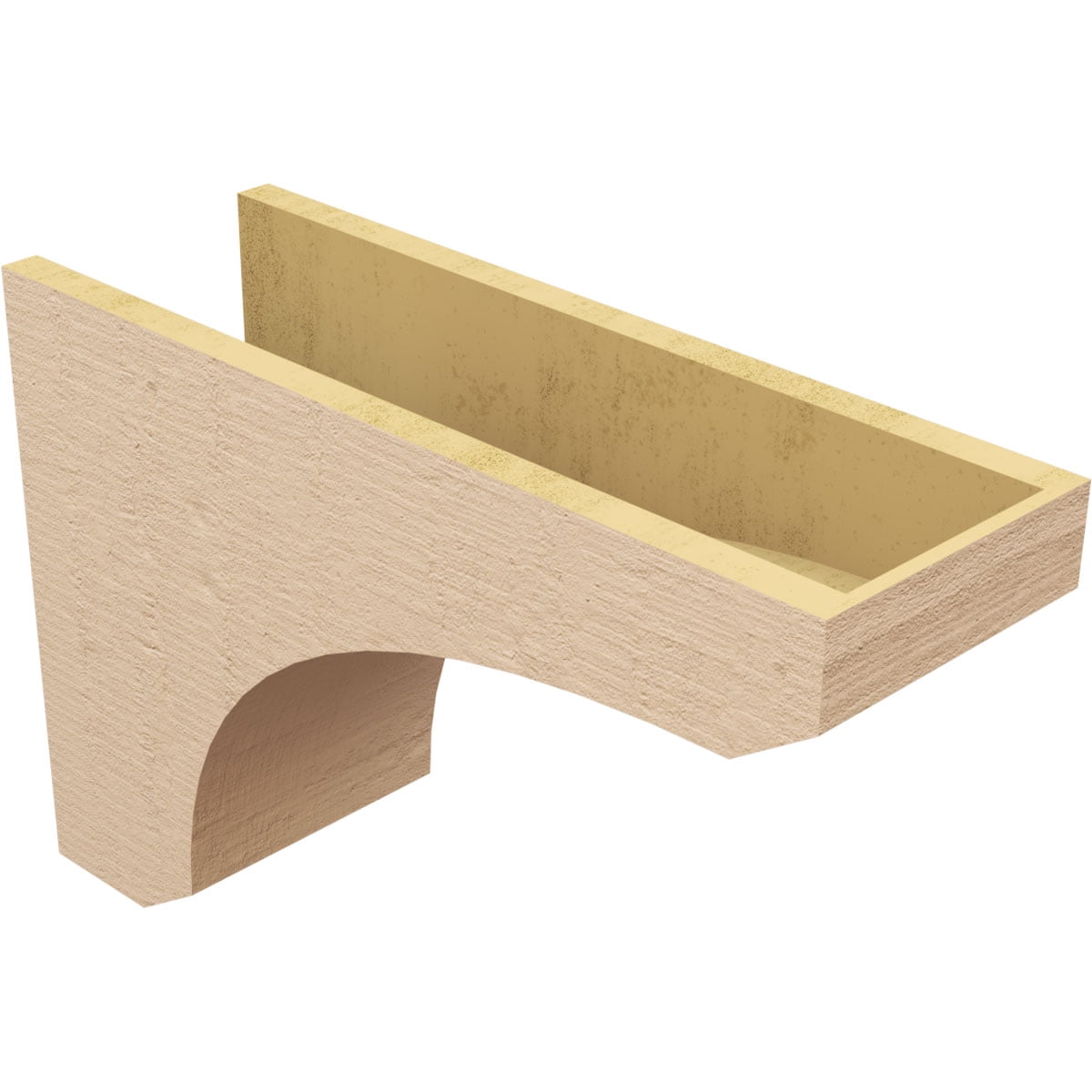 8"W x 24"D x 16"H Classic Legacy Rough Cedar Woodgrain TimberThane Corbel, Primed Tan