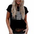 thumbnail image 2 of Lilgiuy Women's Comfortable Tops Fashion Casual Loose Blouse Independence Day Flag Printing Round Neck T-Shirt, 2 of 5