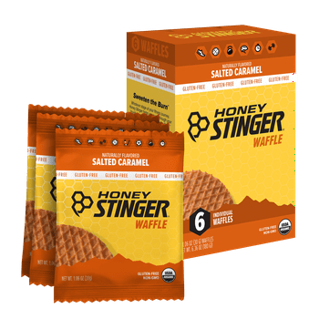 Honey Stinger, Individual y  Gluten Free Snack Waffle, Salted Caramel, 6 Ct