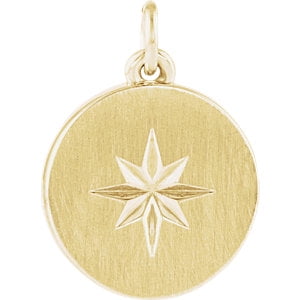 Yellow Gold Starburst - Jewels By Lux 14K Yellow Gold Starburst Disc Pendant