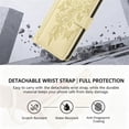 thumbnail image 4 of Case For iPhone 14 Pro Max Butterfly Flower Multi-card Holder Zipper Wallet With Lanyard Magnetic Clasp Flip Stand Leather Phone Case,Yellow,For iPhone 14 Pro Max, 4 of 9