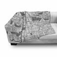 thumbnail image 3 of Urban Soft Flannel Fleece Blanket, Modern Illustration of Dutch Style European Houses Buildings Busy Urban Life Sketch, Cozy Plush for Indoor and Outdoor Use, 50" x 70", Black White, by Ambesonne, 3 of 6