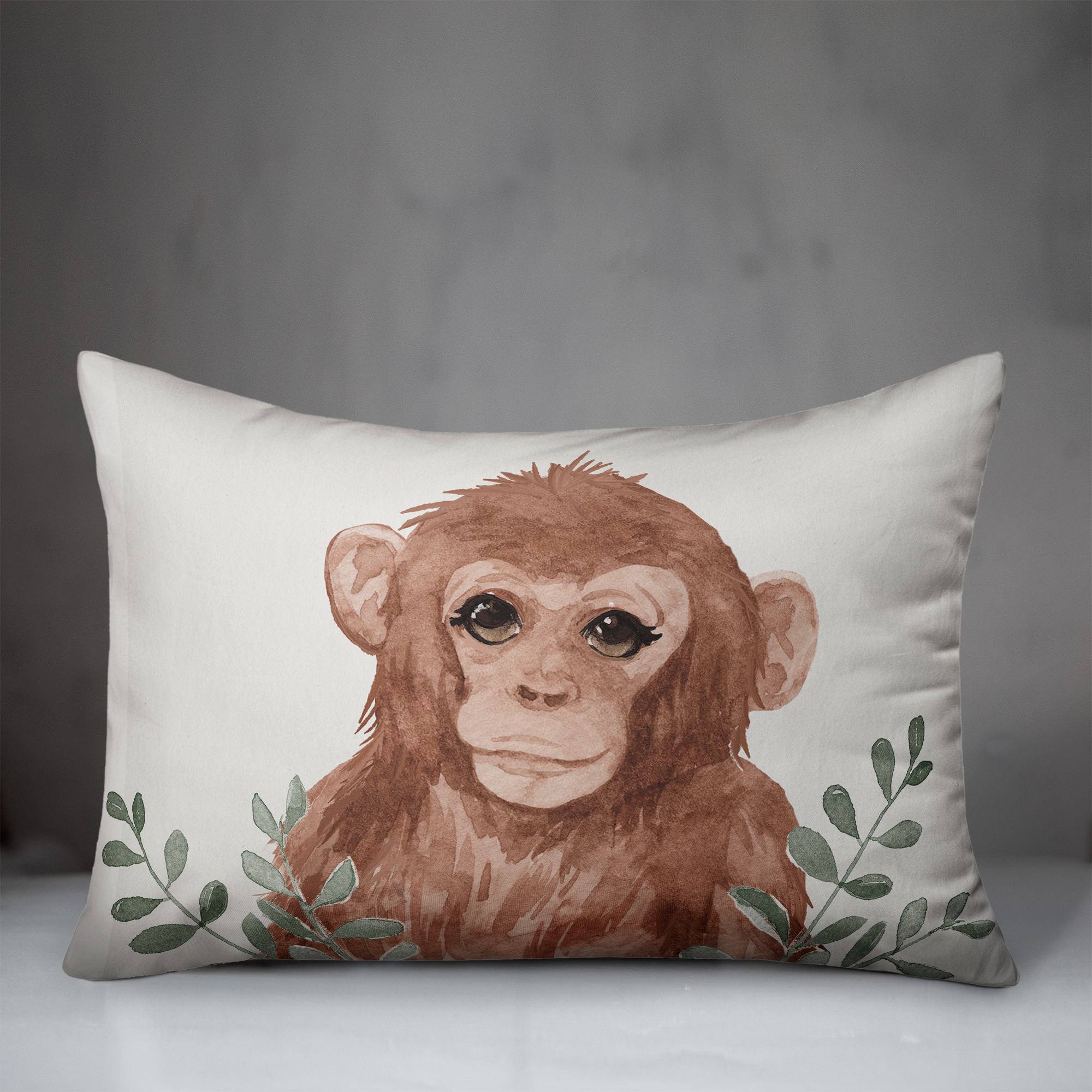 Creative Products Baby Monkey In Leaves 20 x 14 Spun Poly Pillow