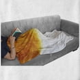thumbnail image 6 of Boho Soft Flannel Fleece Throw Blanket, Bohemian Style Round Tribal Motif with Watercolor Brush Effect, Cozy Plush for Indoor and Outdoor Use, 60" x 80", Burnt Orange Orange, by Ambesonne, 6 of 6