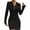 Black, variant on Women Long Sleeve Knit Sweater Dresses, Women Mid Length Dresses, Women's Solid Color Zipper Collar Waist-Defining Fitted Knit Short Dress Black, S