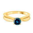 thumbnail image 2 of AoneJewelry 1/2 Carat 10K White, Yellow & Rose Gold Solitaire Blue Diamond Ring, 2 of 5