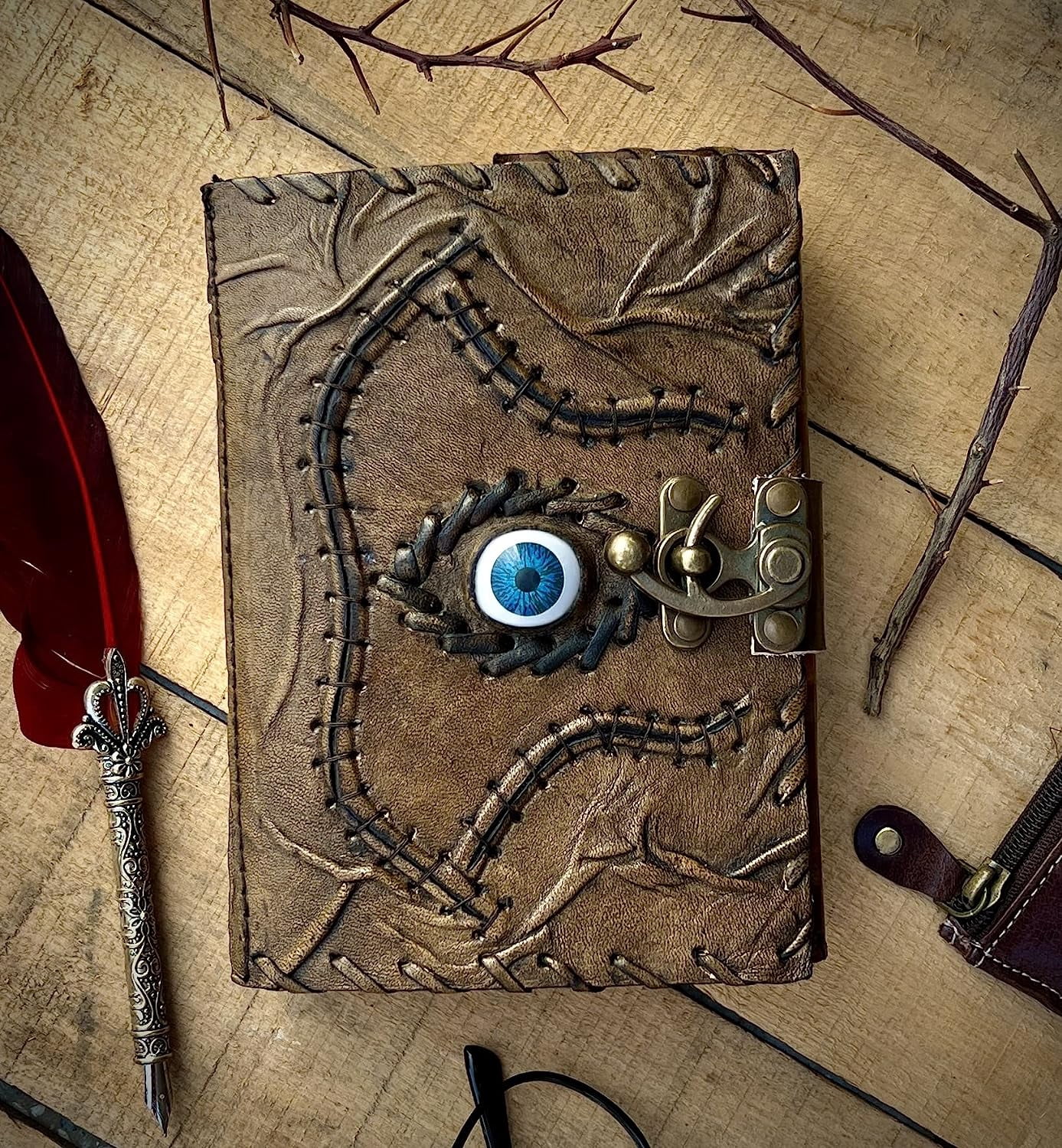 Hocus Pocus Book of Spells Hocus Pocus Prop Hocus Pocus Gifts Halloween Decorations Decor Leather Journal Writing Book Of shadow Best Hocus Pocus Gifts For Men And Women (7x5 Inch)