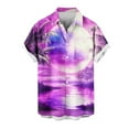 thumbnail image 4 of Mens Casual Manga Corta Botón Abajo Camisas Turndown Cuello Blusa de Impresión, Poliéster Ligero Top de la Moda para el Verano Al Aire Libre Y el Uso Diario, 4 of 6