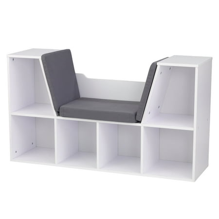 Kidkraft Children S Bookcase With Reading Nook And Cushions White