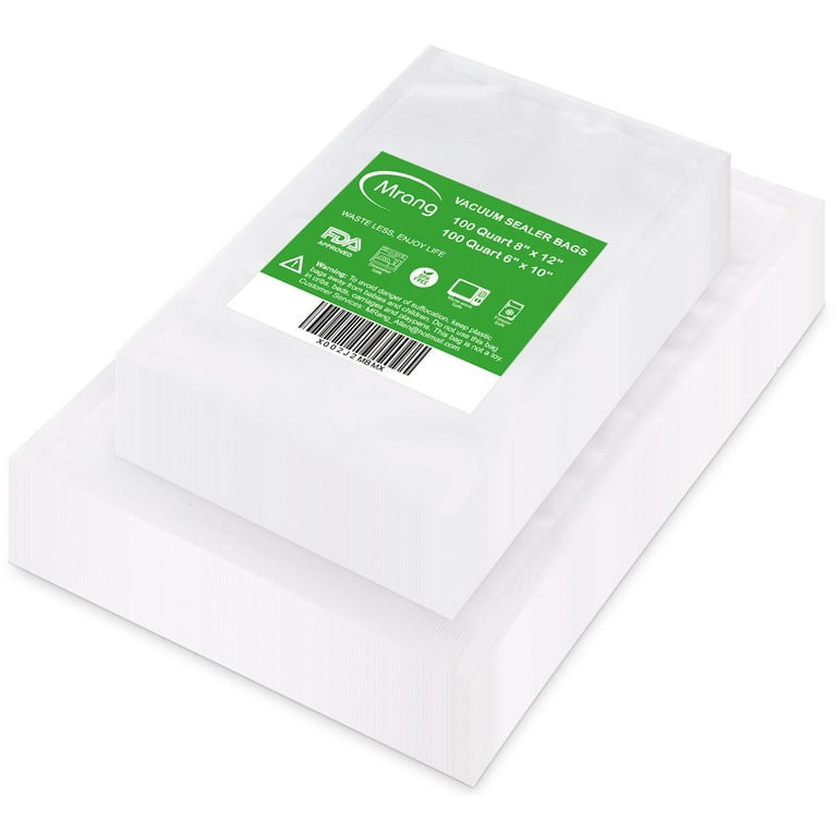 Foodsaver Compatible FoodVacBags 100 Quart Size 8x12-Inch Vacuum Sealer Storage Bags, BPA