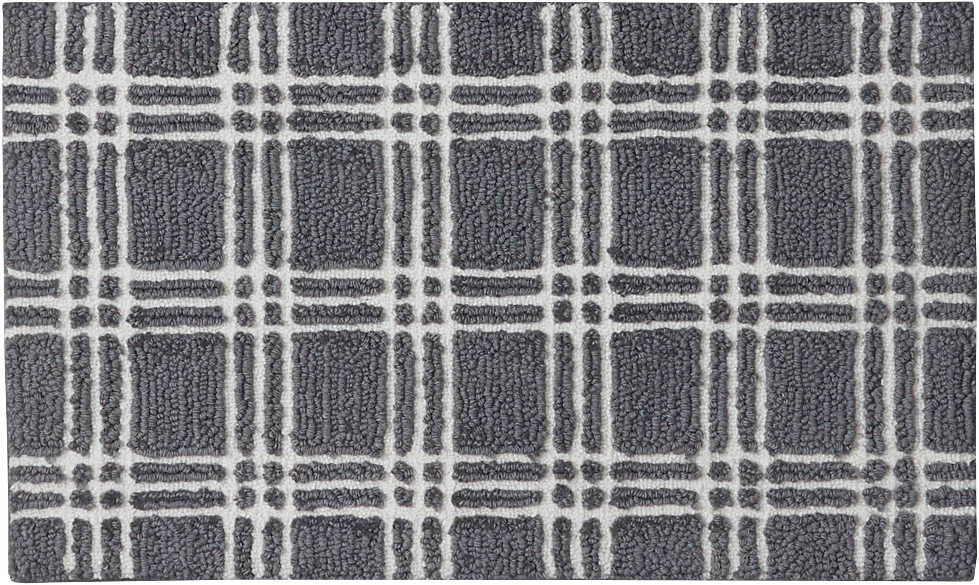 Better Homes & Gardens 18 x 30 Inch Grey Rudyard Plaid Memory Foam Kitchen Rug