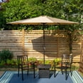 thumbnail image 2 of MF Studio 9ft Patio Umbrella with 8 Sturdy Ribs with Push Button Tilt/Crank Outdoor Market Table Umbrellas Beige, 2 of 12