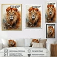 thumbnail image 4 of Designart "Realistic Intensity In The Lion'S Gaze II" Animals Lion Floater Framed Canvas Wall Art, 4 of 5