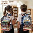 thumbnail image 4 of ZIATUBLES Clear Backpack 17 Inch, Heavy Duty Fabric & PVC Sports Transparent Bookbag for Boys Girls, USA 250th Vintage Print See Through Backpack for School, Work & Security, 4 of 7