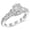 Platinum, variant on Platinum 3 Carat LAB GROWN IGI CERTIFIED DIAMOND Designer Four Prong Pave Set Round Cut Diamond Engagement Ring (E-F Color SI1-SI2 Clarity 2 Ct Center)