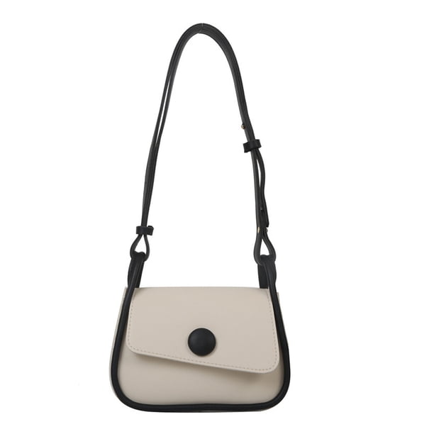 Bolso de hombro de cuero artificial para uso diario, de nueva tendencia, de moda, sencillo, para uso informal, color blanco