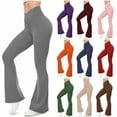 thumbnail image 2 of Yuanlook Women's High Waist Flare Leggings Full Length Workout Yoga Pants Size S-XXL, 2 of 8