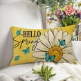 thumbnail image 5 of Hello Spring Lumbar Decorative Rectangle Pillow Cover 12 x 20, Daisy Flower Yellow Porch Patio Outdoor Pillowcase, Floral Butterfly Seasonal Sofa Couch Cushion Case Home Decor, 5 of 5