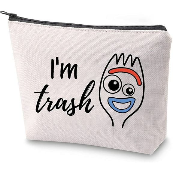 Forky Toy Story Inspire Gift Forky I'm Trash Makeup Bag Funny Zipper Pouch