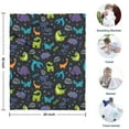 thumbnail image 4 of DarkBlue Cartoon Dinosaurs Text Pattern Blanket,Comfortable Soft Flannel Throw Blanket,All Season,Warm Lightweight Blankets for Sofa Bed Couch Living Room Chair,30"x40", 4 of 4