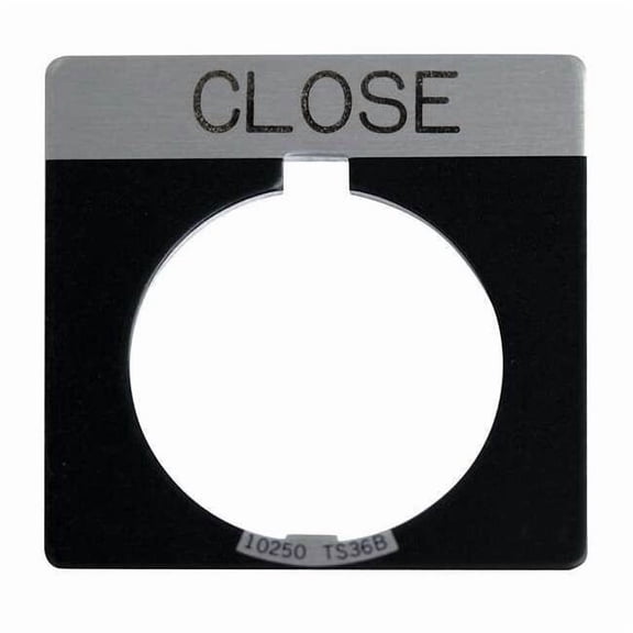 Eaton Legend Plate,Square,Close,Black 10250TS73