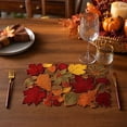 thumbnail image 6 of Xuniizn Embroidered Rectangular Fall Placemats 16.9" x 11", Maple Leaf Acorn Table Mats with Openwork Edge, Thanksgiving Harvest Place Mats for Dining Table & Seasonal Decor, 6 of 9
