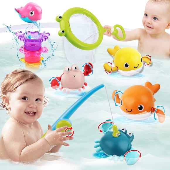 Juguete de baño Dwi Dowellin para niños pequeños con juguetes y tazas flotantes