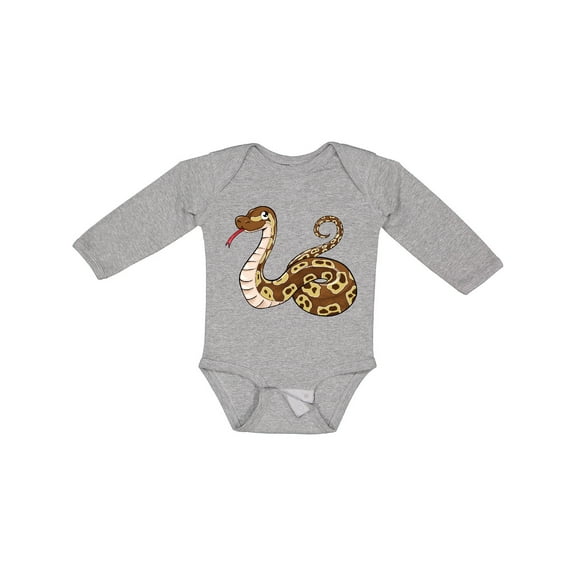 Inktastic Cute and Cuddly Ball Python snake Boys or Girls Long Sleeve Baby Bodysuit