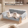 thumbnail image 5 of Cat Couch Bed, Pet Sofa for Indoor Cats Wooden Indoor Elevated Cat Beds with Removable Mattress Cover Suitable for Kitty, Puppy or Small Animal (Grey, Large), 5 of 16