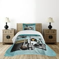 thumbnail image 4 of Ambesonne Rock Music Quilted Bedspread Set 2 Pcs, Records Speakers, Twin Size, Multicolor, 4 of 5