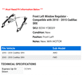 thumbnail image 2 of Front Left Window Regulator - Compatible with 2010 - 2015 Cadillac SRX 2011 2012 2013 2014, 2 of 2