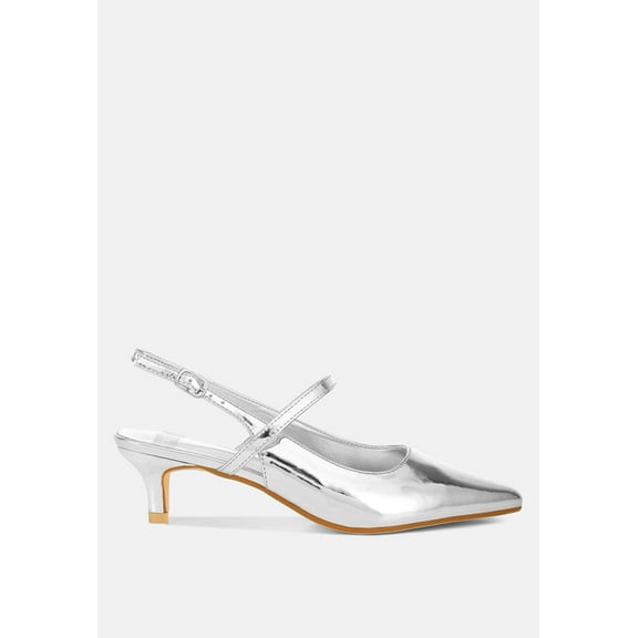 Abloom Kitten Heel Slingback Sandals