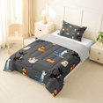 thumbnail image 2 of Homewish Pug Corgi Dachshund Twin Comforter Sets,Cute Dogs Bedding Set,Gray,Light Gray Reversible,2 Pieces,1 Comforter and 1 Pillowcase, 2 of 7