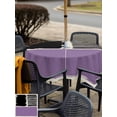 thumbnail image 4 of Outdoor Tablecloth with Umbrella Hole and Zipper, Purple Black Square Table Cloth 54x54 Inch Waterproof Tablecloth, Farmhouse Striped Modern Abstract Art Picnic Table Cover for Patio Camping, 4 of 7