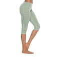 thumbnail image 3 of Women High Waisted Leggings Cropped Pants for Active Work Running Sport Tummy Control Hip Solid Color Trouser with Pocket, 3 of 3