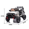 thumbnail image 2 of Kids Ride on Car Truck with 2.4G Remote Control, 24V Battery Powered Electric Ride on Cars with 4 Wheel Suspension, Adjustable Speed, Portable Handle for Kids Aged 3+, White, 2 of 9