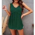 thumbnail image 2 of Camiseta sin mangas con cuello en V y volantes, suave, transpirable, agradable a la piel, sin mangas, camiseta sin mangas para el hogar, la oficina, la escuela y los viajes Ecomeon no, 2 of 3