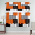 thumbnail image 5 of Orange Gray Curtain Valances Set Abstract Color Block Geometric Modern Kitchen Curtains 36&nbsp;inch Length Rod Pocket Valance and Tiers 3 Piece Set Small Bedroom Bathroom Laundry Decor, 5 of 9