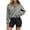 Gray, variant on Womens Half-Zip Cropped Sweatshirt Long Sleeve Pullover Active Tops with Drawstring Hem