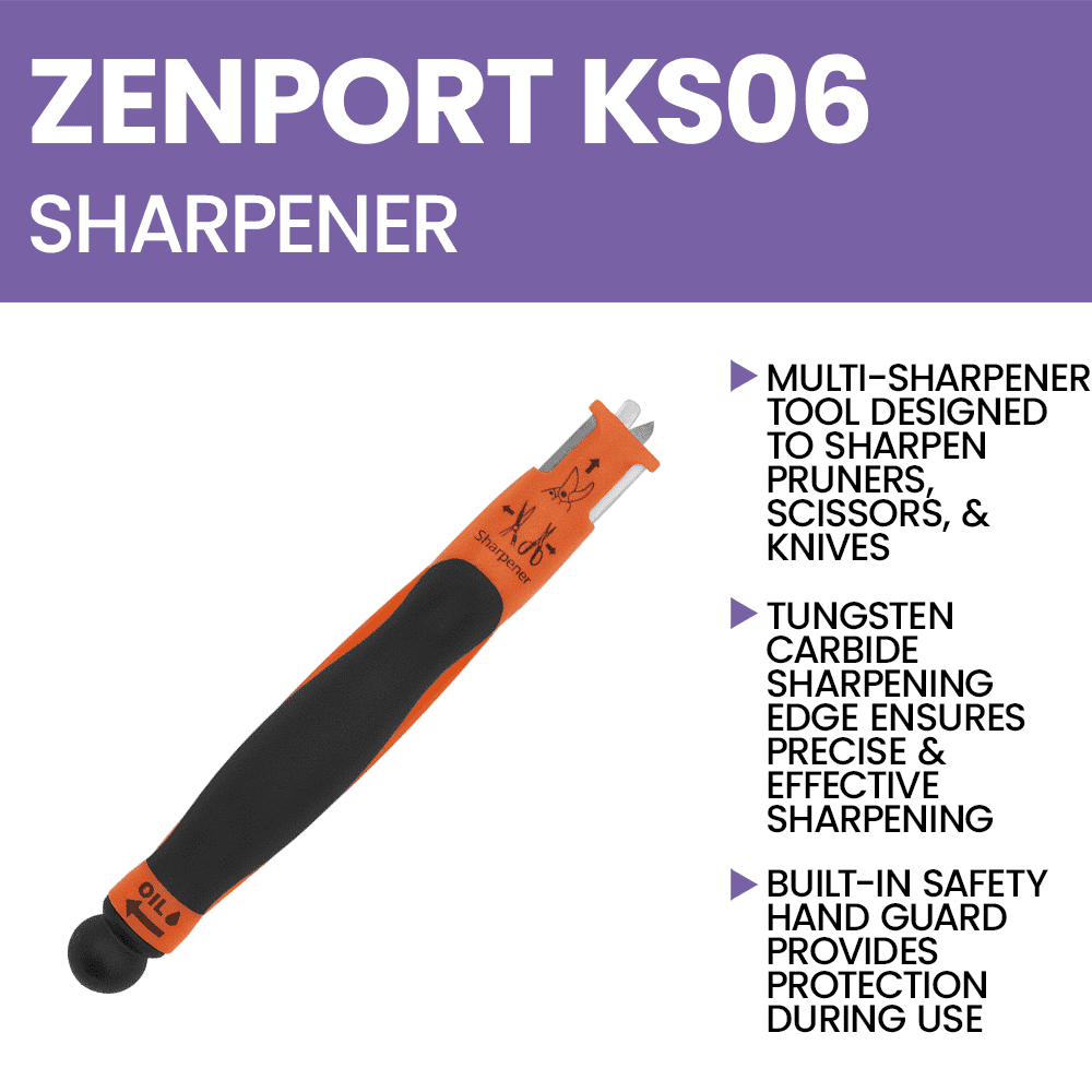 Zenport KS06 6-in-1 Multi-Sharpener for Pruners, Scissors, and Knives, Orange/Black - 10 Pack