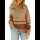 thumbnail image 2 of Suéter de Punto para Mujer, Suéter Extragrande con Media Cremallera y Larga, Sudadera con Capucha y Cremallera de un Cuarto, Otoño Caqui L, 2 of 10