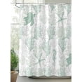 thumbnail image 3 of Green Coastal Bathroom Curtain 72 Inch Shower Curtain with Hooks, Sea Turtle Nautical Coral Summer Beach Waterproof Polyester Bath Curtain Washable Bathtub Curtain 72''x 72'', 3 of 6