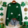 thumbnail image 2 of St Patricks Day Sweater Women Long Sleeve Crewneck Irish Oversized Pullover Plus Size Sweater, 2 of 8